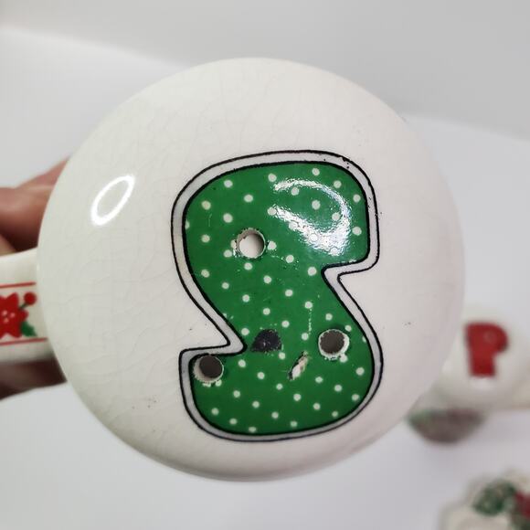 VTG Salt & Pepper Shakers Christmas Stocking Tree Quilted Garden Patch Enesco - Picture 14 of 16